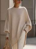 Silvia | Jersey Oversize Asimétrico de Punto Mujer Cuello Redondo