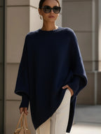 Silvia | Jersey Oversize Asimétrico de Punto Mujer Cuello Redondo