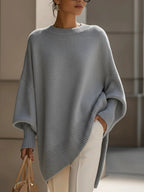 Silvia | Jersey Oversize Asimétrico de Punto Mujer Cuello Redondo