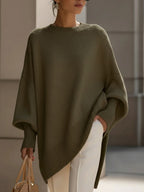 Silvia | Jersey Oversize Asimétrico de Punto Mujer Cuello Redondo