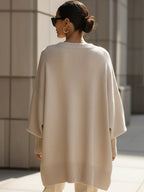 Silvia | Jersey Oversize Asimétrico de Punto Mujer Cuello Redondo