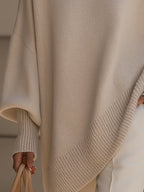 Silvia | Jersey Oversize Asimétrico de Punto Mujer Cuello Redondo