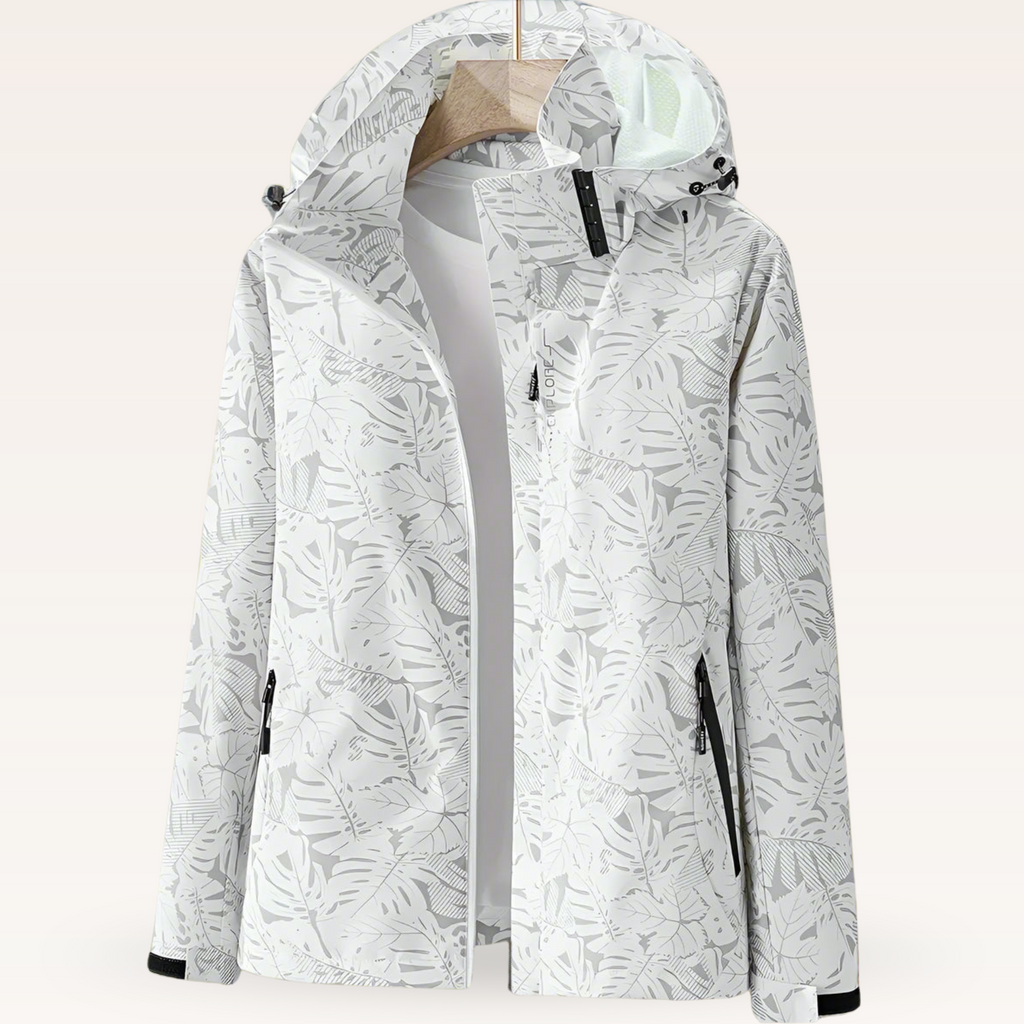 Elisenda | Chaqueta Cortavientos Estampada con Capucha Mujer Cremallera