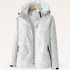 Elisenda | Chaqueta Cortavientos Estampada con Capucha Mujer Cremallera