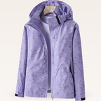 Elisenda | Chaqueta Cortavientos Estampada con Capucha Mujer Cremallera