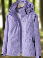 Elisenda | Chaqueta Cortavientos Estampada con Capucha Mujer Cremallera