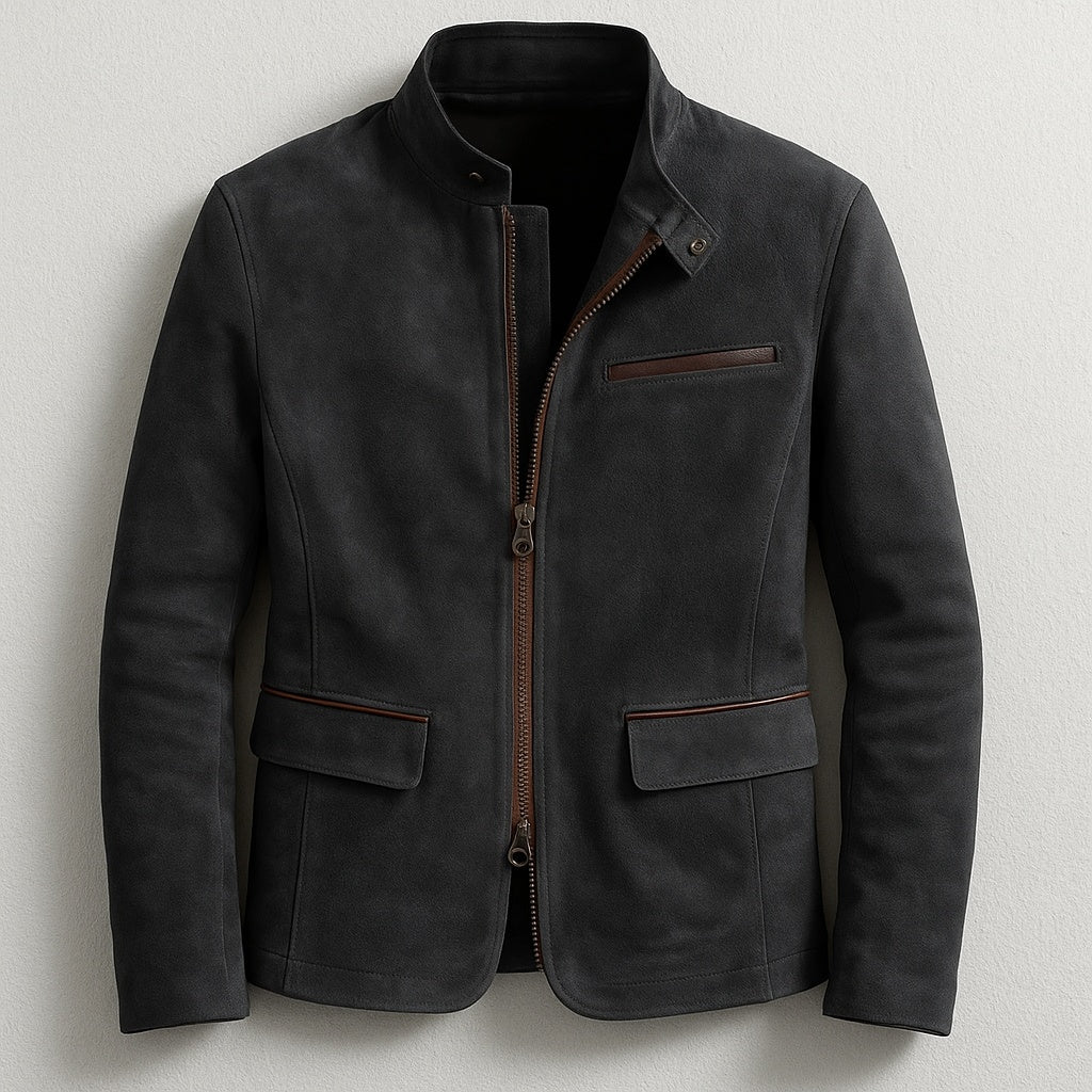 Wilson | Chaqueta de Ante Hombre Cuello Alto Bolsillos