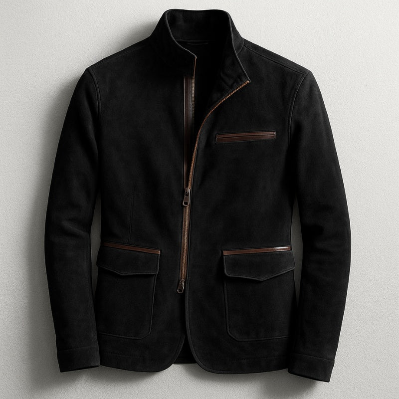 Wilson | Chaqueta de Ante Hombre Cuello Alto Bolsillos