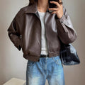 Ursula | Chaqueta Motera de Piel Mujer Cintura Elástica Cremallera