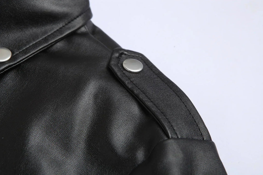 Lorenzo | Cazadora de Cuero Hombre Biker Cremallera Asimétrica