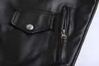 Lorenzo | Cazadora de Cuero Hombre Biker Cremallera Asimétrica
