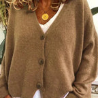 Beatriz | Jersey Fino de Punto Mujer Cuello en V con Botones