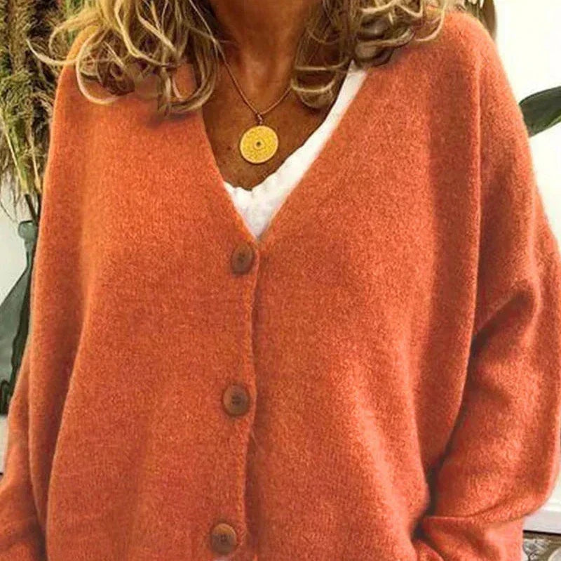 Beatriz | Jersey Fino de Punto Mujer Cuello en V con Botones