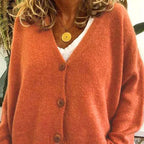 Beatriz | Jersey Fino de Punto Mujer Cuello en V con Botones