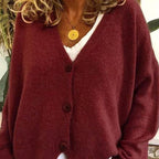 Beatriz | Jersey Fino de Punto Mujer Cuello en V con Botones