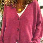 Beatriz | Jersey Fino de Punto Mujer Cuello en V con Botones