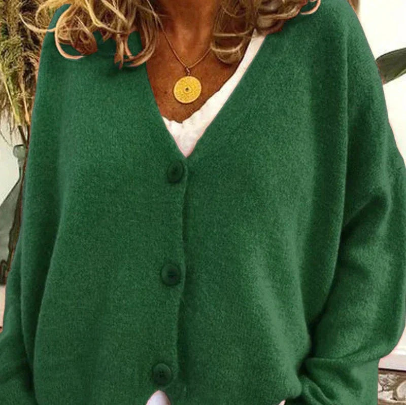 Beatriz | Jersey Fino de Punto Mujer Cuello en V con Botones