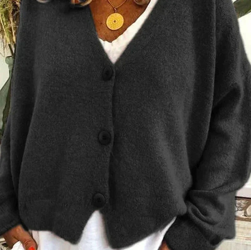Beatriz | Jersey Fino de Punto Mujer Cuello en V con Botones