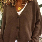 Beatriz | Jersey Fino de Punto Mujer Cuello en V con Botones