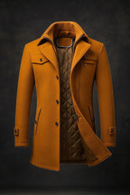 Darío | Abrigo de Paño Hombre Forro Acolchado Doble Cuello