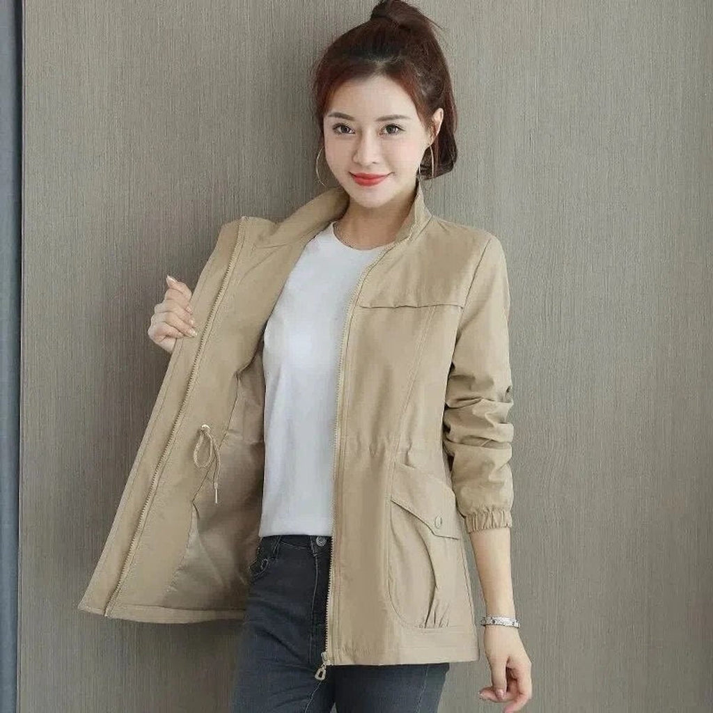 Nekane | Chaqueta Militar Ligera Mujer Cremallera Cintura Ajustable