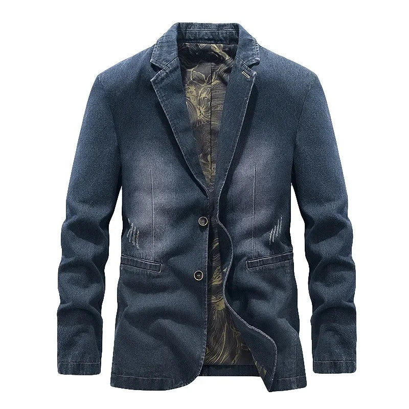 Delio | Cazadora Vaquera de Denim Hombre Corte Blazer