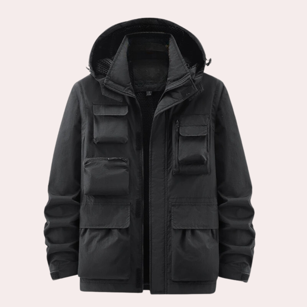 Adan | Parka Hombre Impermeable con Capucha Múltiples Bolsillos