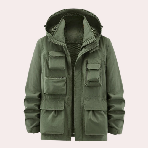 Adan | Parka Hombre Impermeable con Capucha Múltiples Bolsillos