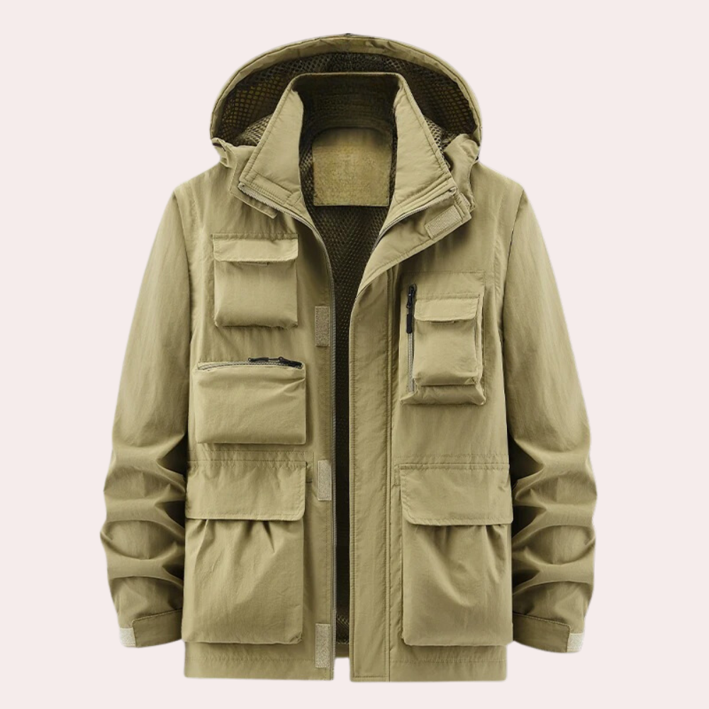 Adan | Parka Hombre Impermeable con Capucha Múltiples Bolsillos