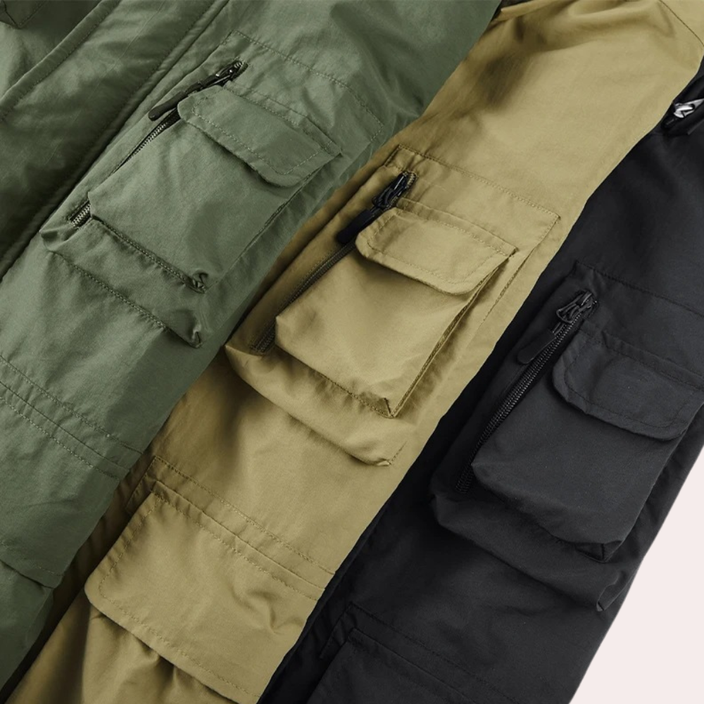 Adan | Parka Hombre Impermeable con Capucha Múltiples Bolsillos