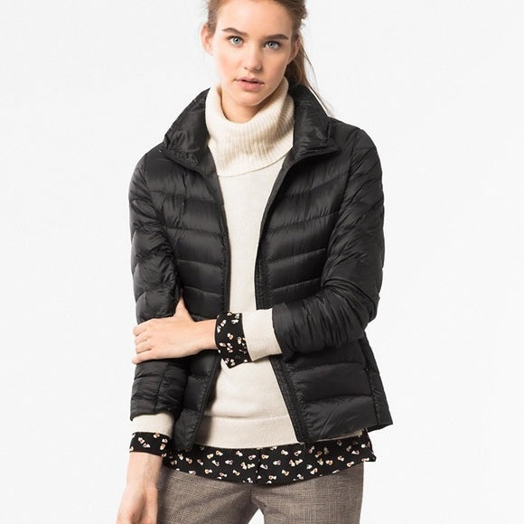 Julia | Chaqueta de Plumas Ligera Mujer Cuello Alto Corte Ajustado