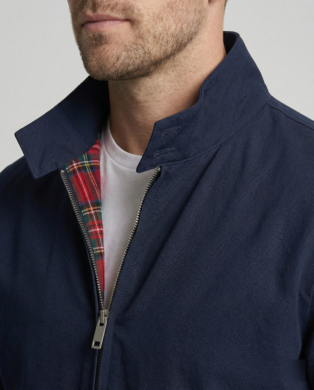 Ulpiano | Chaqueta Harrington Hombre Forro Cuadros Cremallera