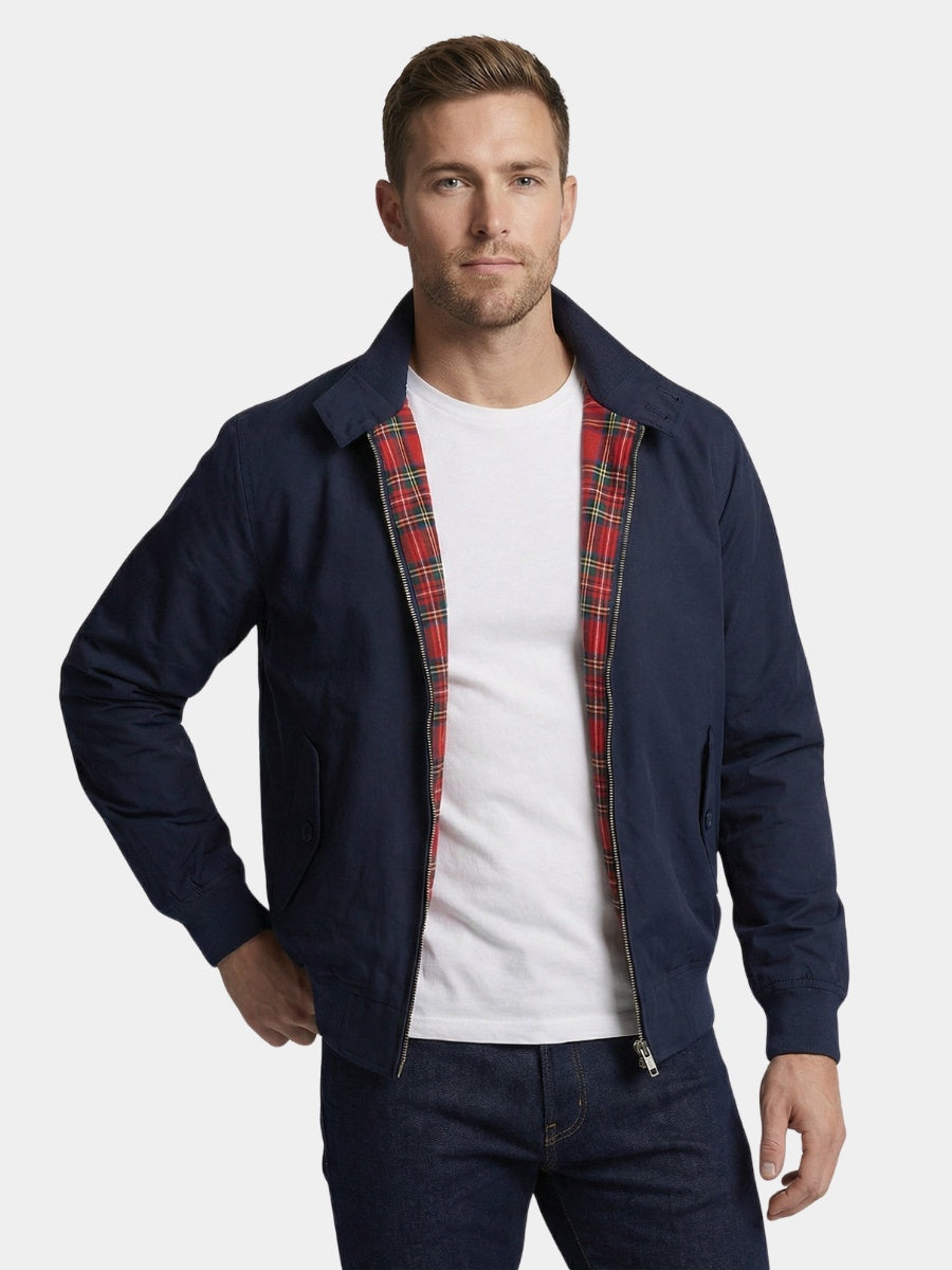 Mateo | Chaqueta Harrington Hombre Forro Tartán