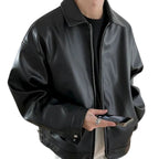 Wenceslao | Chaqueta de Cuero Biker Hombre Cremallera Oversize