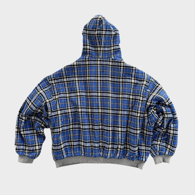 Hugo | Sudadera Oversize Reversible con Capucha Hombre Cuadros