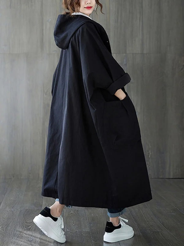Gisela | Trench Coat Largo con Capucha Mujer Oversize