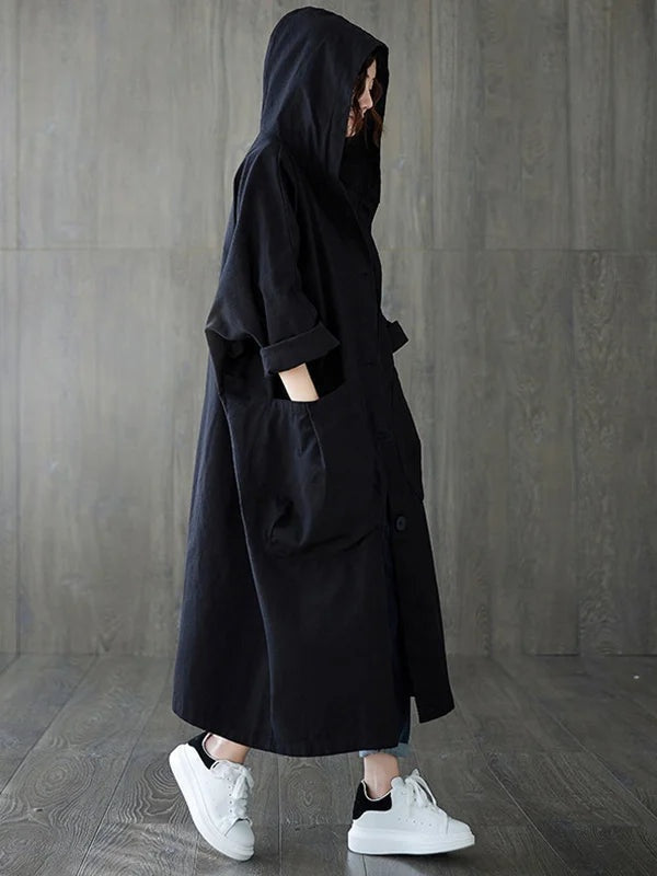 Gisela | Trench Coat Largo con Capucha Mujer Oversize