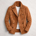 Leo | Peacoat de Ante Hombre Doble Botonadura Abrigo Corto