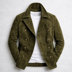 Leo | Peacoat de Ante Hombre Doble Botonadura Abrigo Corto
