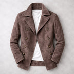 Leo | Peacoat de Ante Hombre Doble Botonadura Abrigo Corto