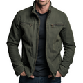 Rodrigo | Cazadora Militar de Algodón Hombre Cuello Alzado Multibolsillos