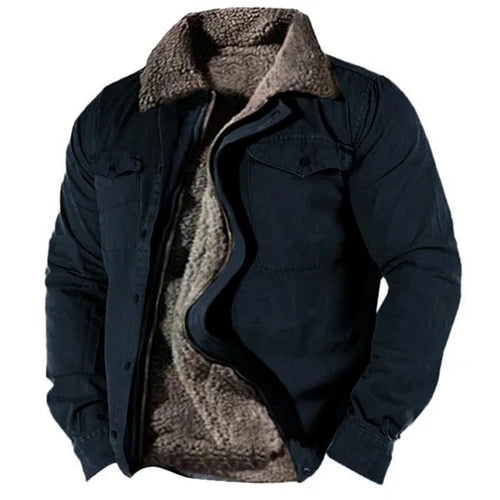 Abel | Chaqueta de Forro Polar con Sherpa Hombre Cuello Solapa Bolsillos