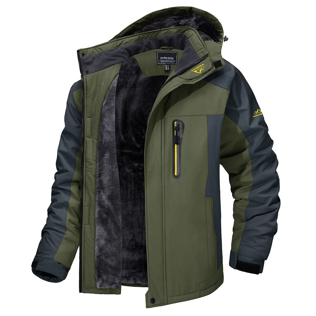Quique | Chaqueta Softshell Impermeable Hombre con Forro Polar Capucha