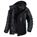 Quique | Chaqueta Softshell Impermeable Hombre con Forro Polar Capucha