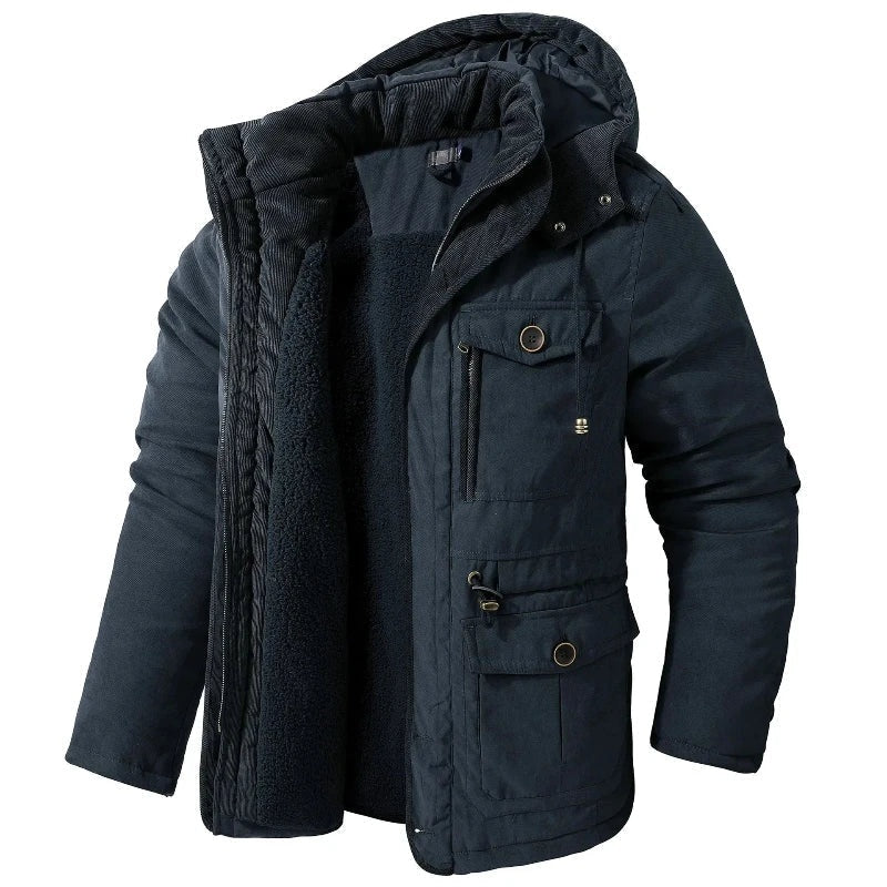 Tobías | Puffer Jacket Hombre con Capucha Forro Polar Interior