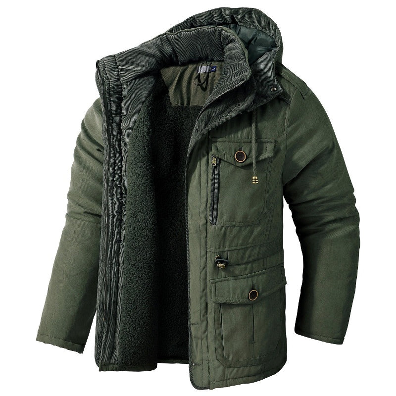 Tobías | Puffer Jacket Hombre con Capucha Forro Polar Interior