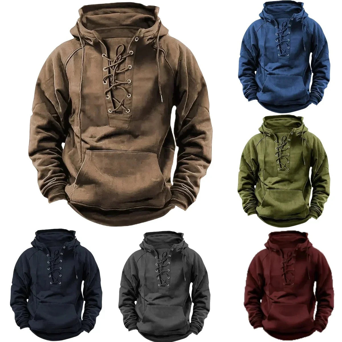 Nico | Sudadera Oversize con Capucha Hombre Cordones Bolsillo Canguro