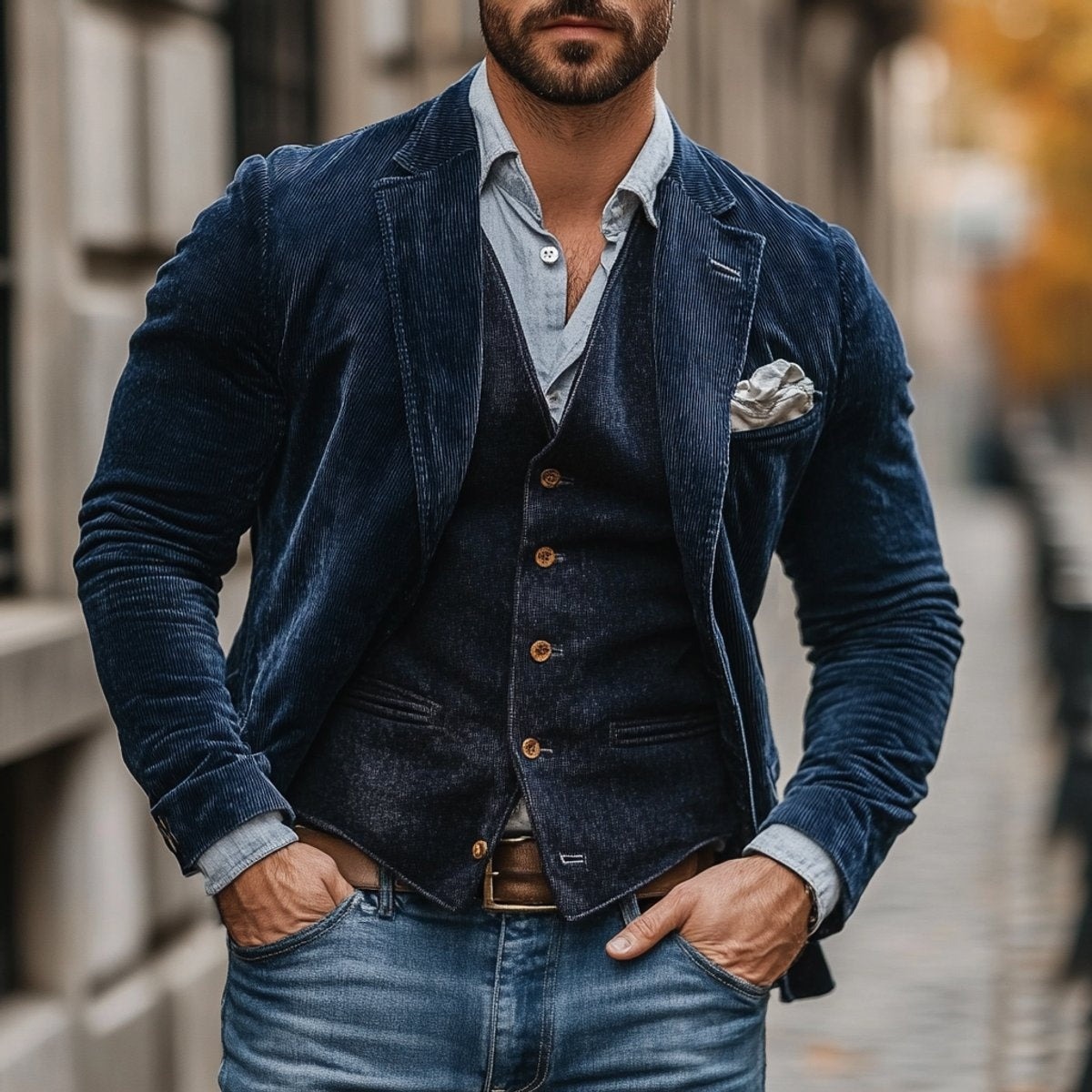 Nolan | Chaqueta Americana de Pana Hombre Conjunto Blazer Gilet