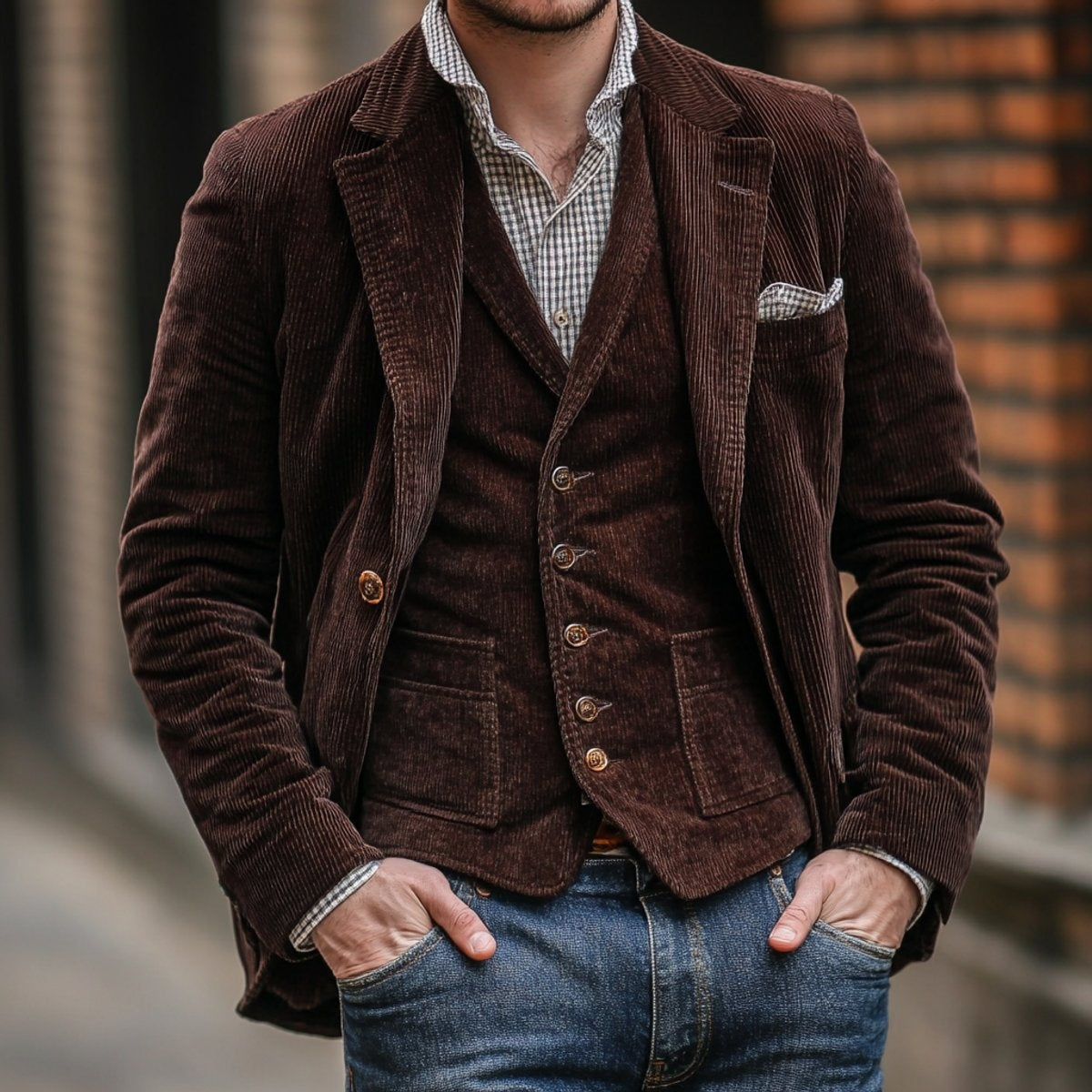 Nolan | Chaqueta Americana de Pana Hombre Conjunto Blazer Gilet