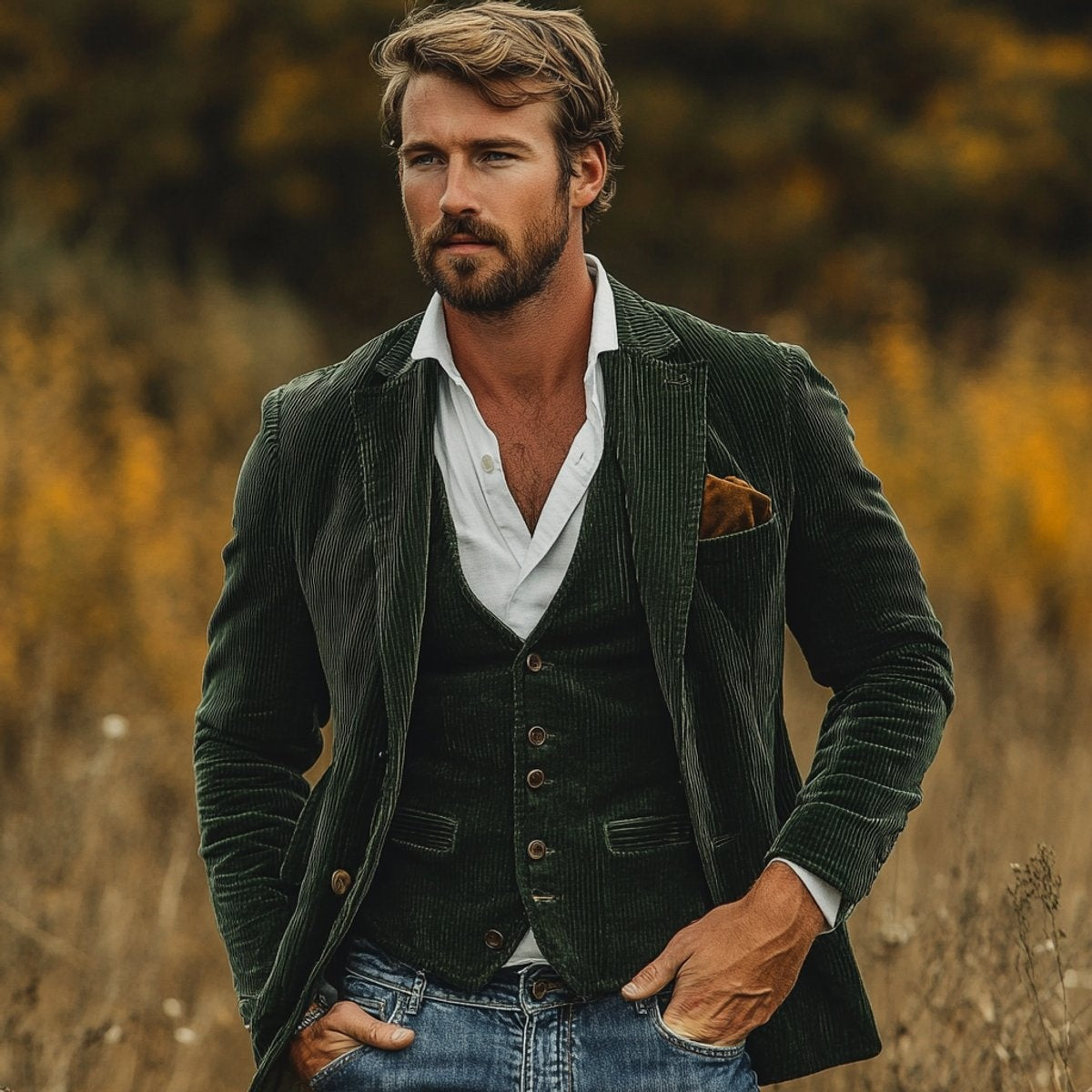 Nolan | Chaqueta Americana de Pana Hombre Conjunto Blazer Gilet